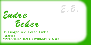 endre beker business card